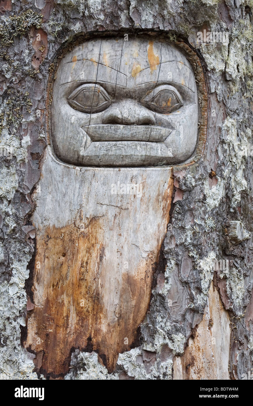 Tlingit-Indianer - (Der Bote oder Waechter) / le tlingit - (Le Messager ou Sentry) / UN KAX ADELIX SITEE Banque D'Images