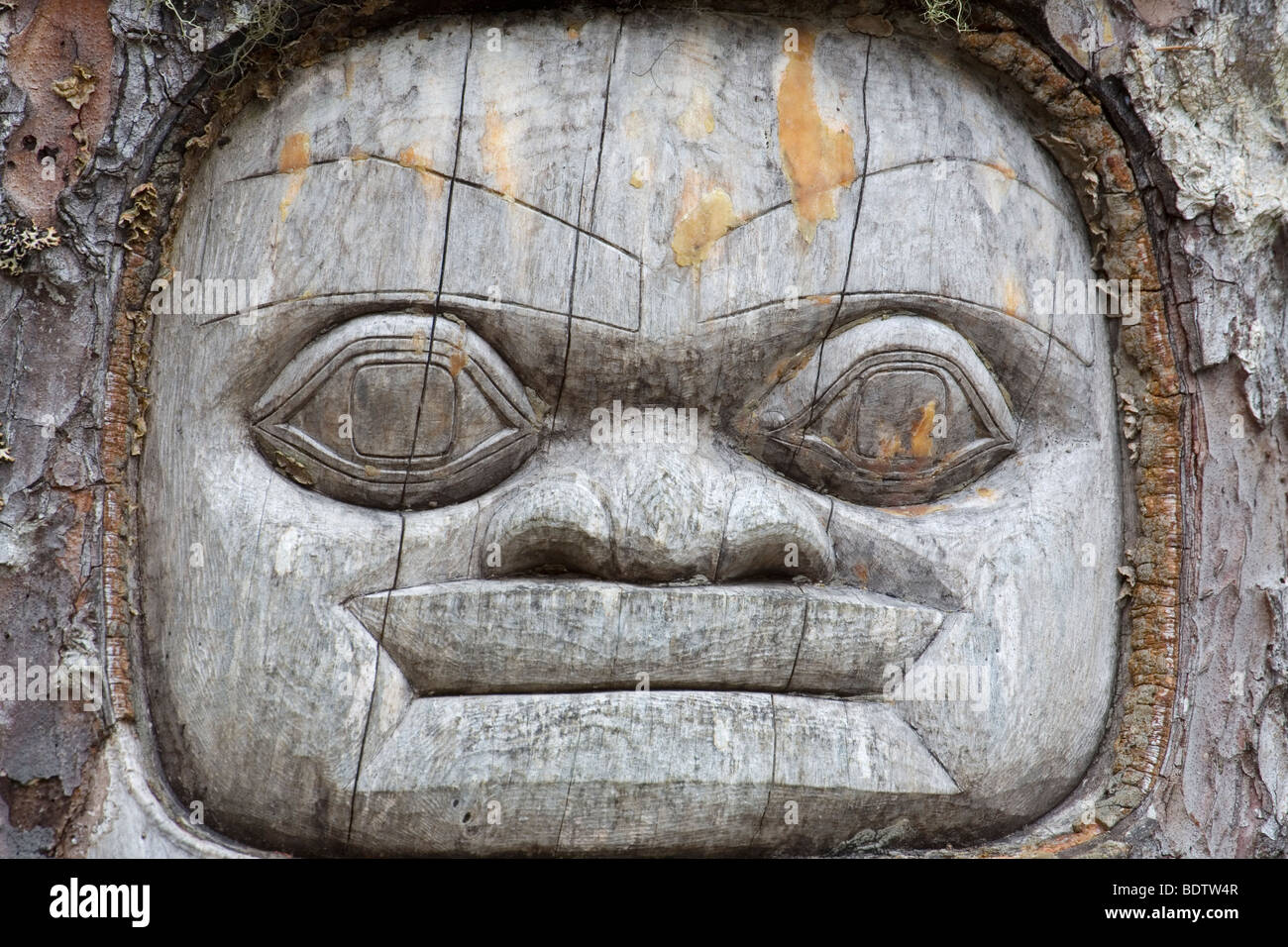 Tlingit-Indianer - (Der Bote oder Waechter) / le tlingit - (Le Messager ou Sentry) / UN KAX ADELIX SITEE Banque D'Images