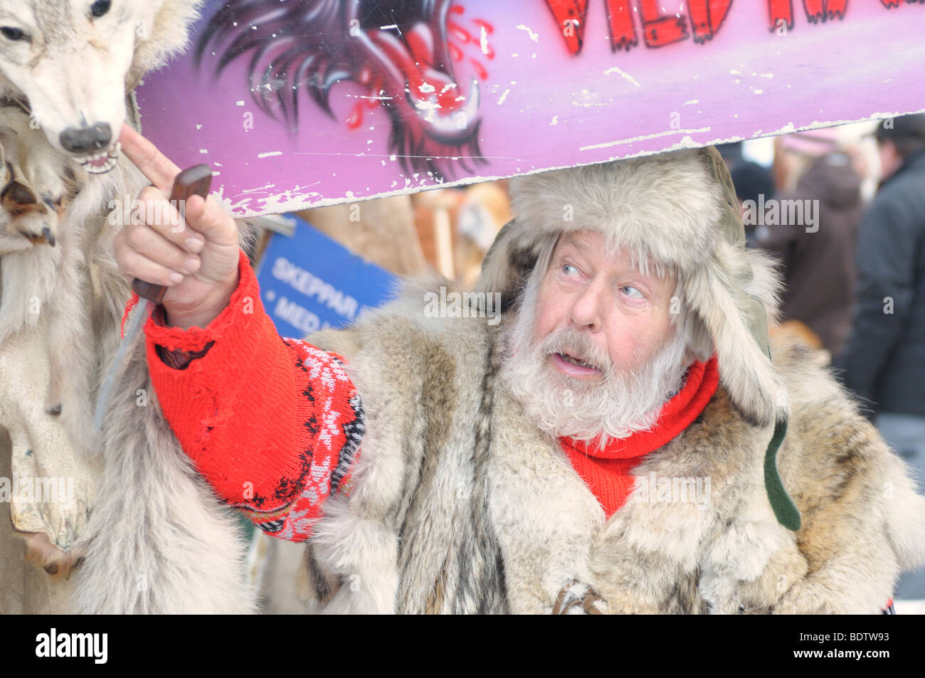 Samischer wintermarkt à Jokkmokk, Laponie, Schweden, marché d'hiver lapon, Laponie, Suède Banque D'Images