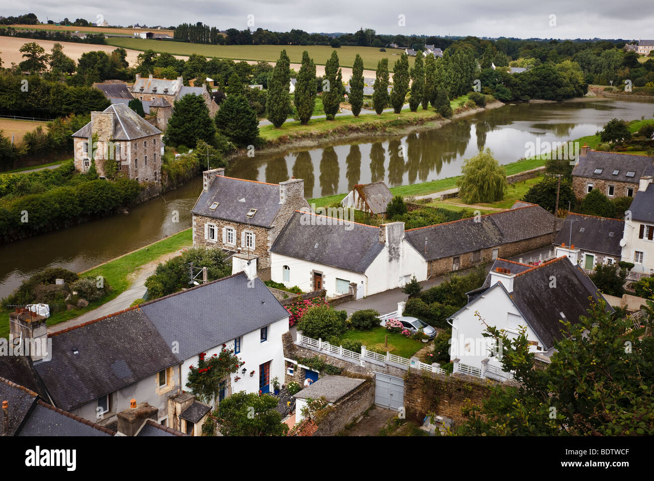La rivière Jaudy à la Roche Derrien, Côtes d’Armor, Bretagne, France Banque D'Images