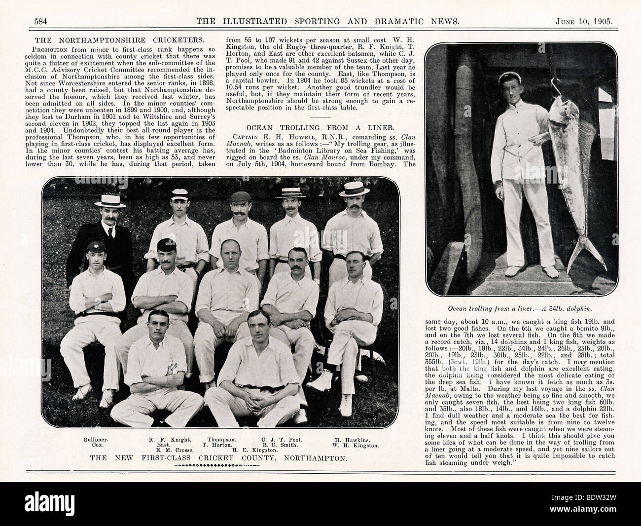 Northants, 1905 Photo de l'équipe de l'équipe de Northamptonshire dans leur première saison en tant que premier côté classe Banque D'Images