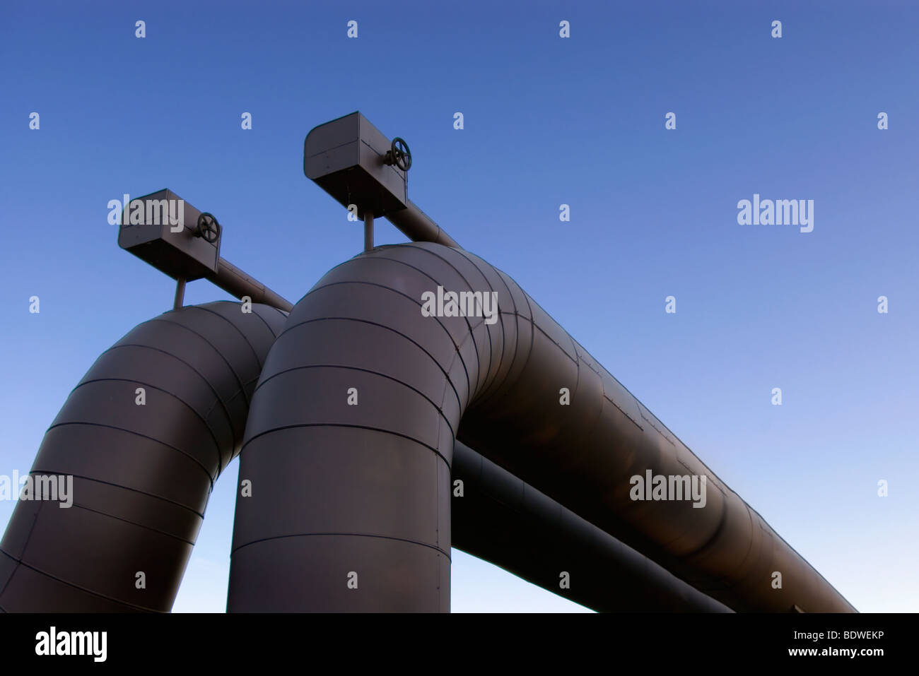 Tubes de chauffage urbain Banque D'Images