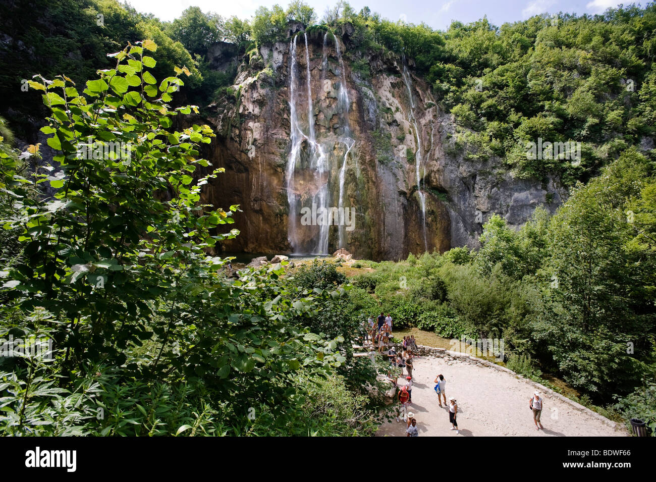Plus haute cascade de la Croatie, les lacs de Plitvice, le parc national des Lacs de Plitvice, Croatie, Europe Banque D'Images