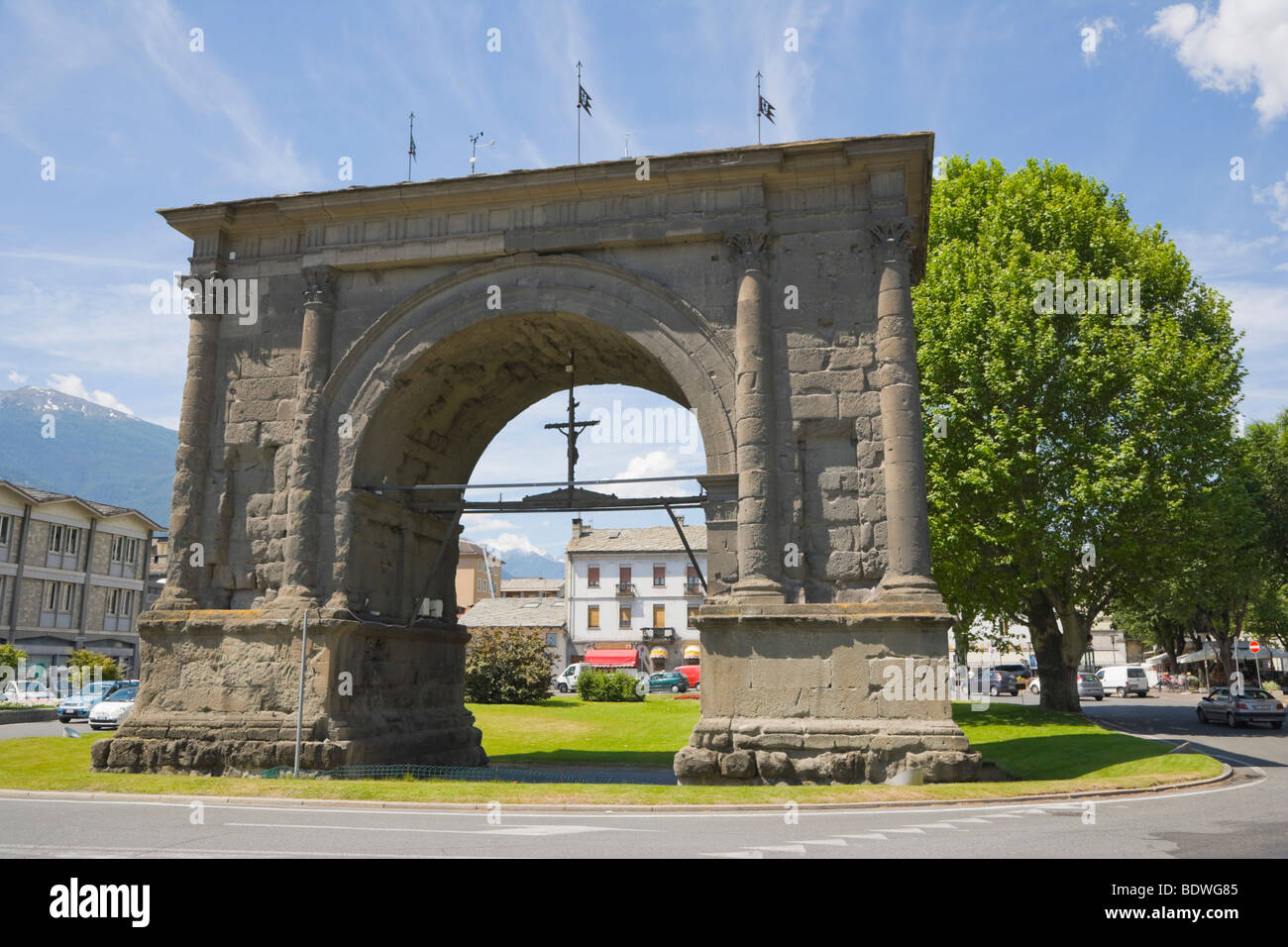 Arc d'Auguste, Arco di Augusto, Aoste, vallée d'aoste, Val d'aoste, Italie, Europe Banque D'Images