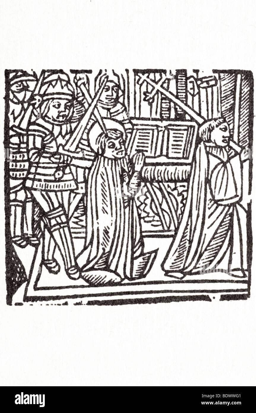 5 décembre 1528 pynson r john mirk festival le martyre de saint Thomas de canterbury un soldat en armure de graisse une épée dans son righ Banque D'Images