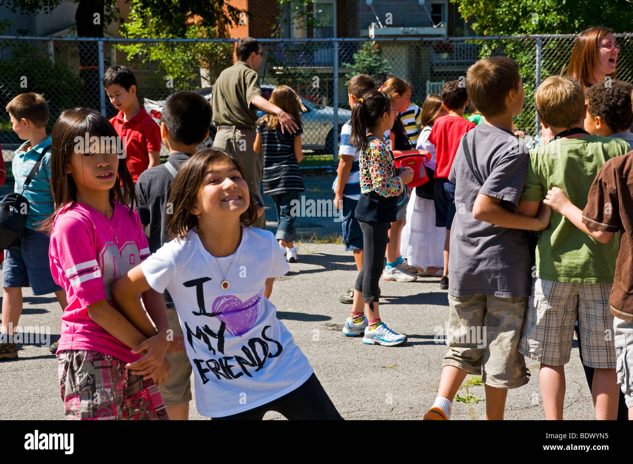 L'école des enfants Montréal Canada Banque D'Images