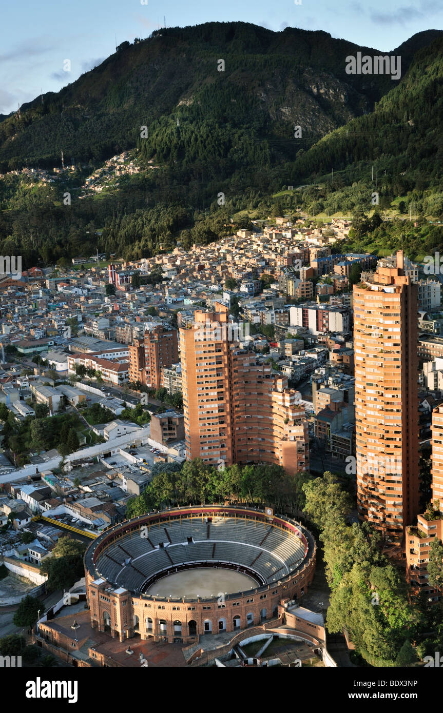 Vue aérienne de l'arènes de Santa María à Bogota, Colombie Banque D'Images