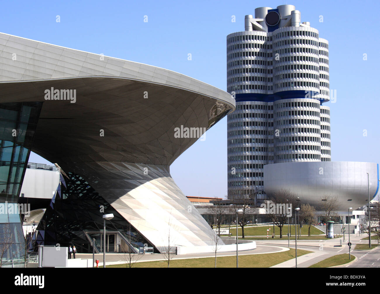 L'architecture moderne, musée, BMW World, Munich, Bavaria, Germany, Europe Banque D'Images