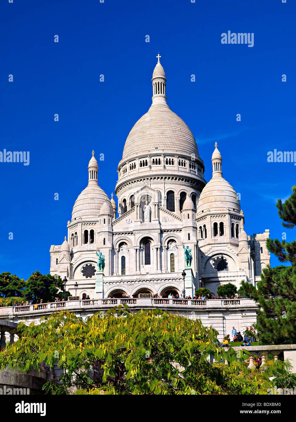 Le Sacré-Cœur à Montmartre, Paris, France. Banque D'Images