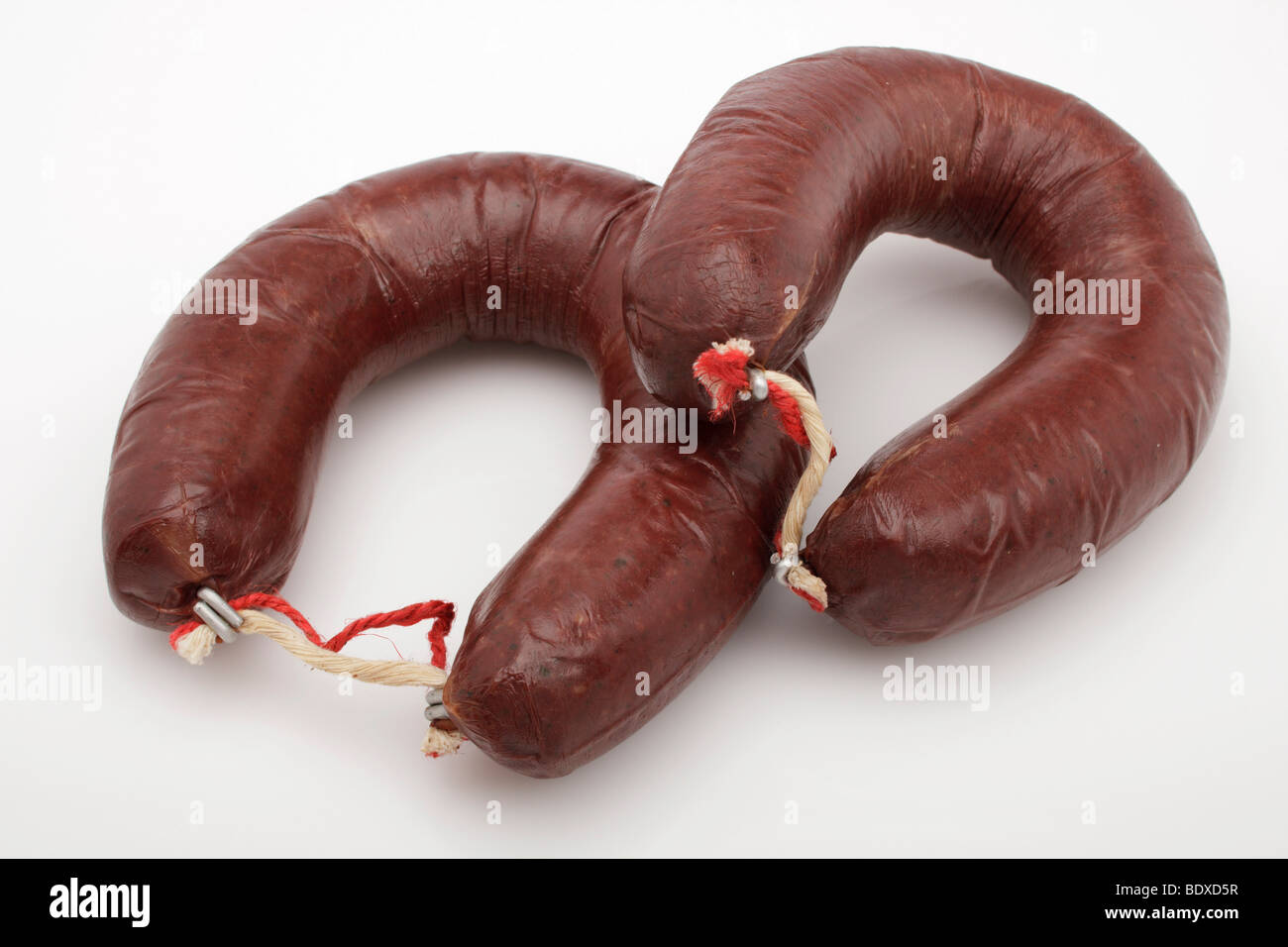 2 joints toriques de boudin noir Banque D'Images