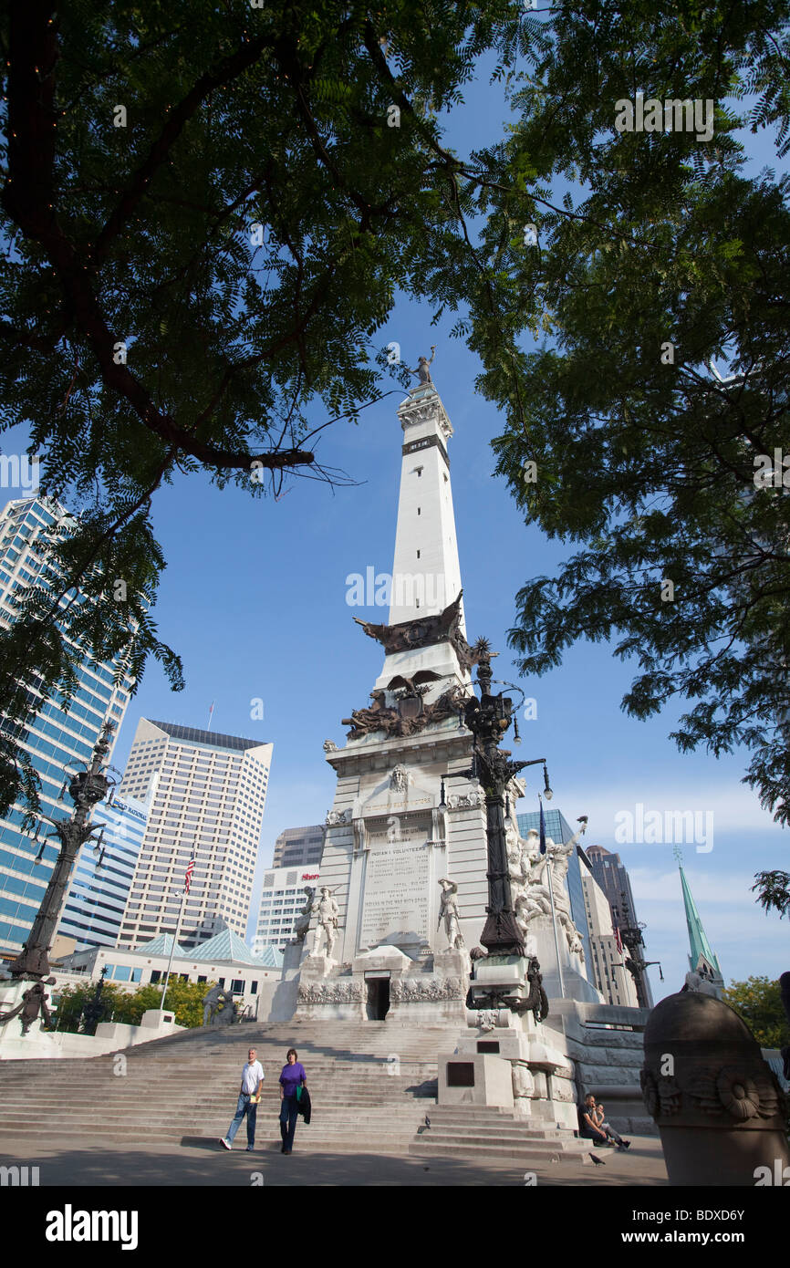 Indianapolis, Indiana - Le Monument des soldats et marins. Banque D'Images