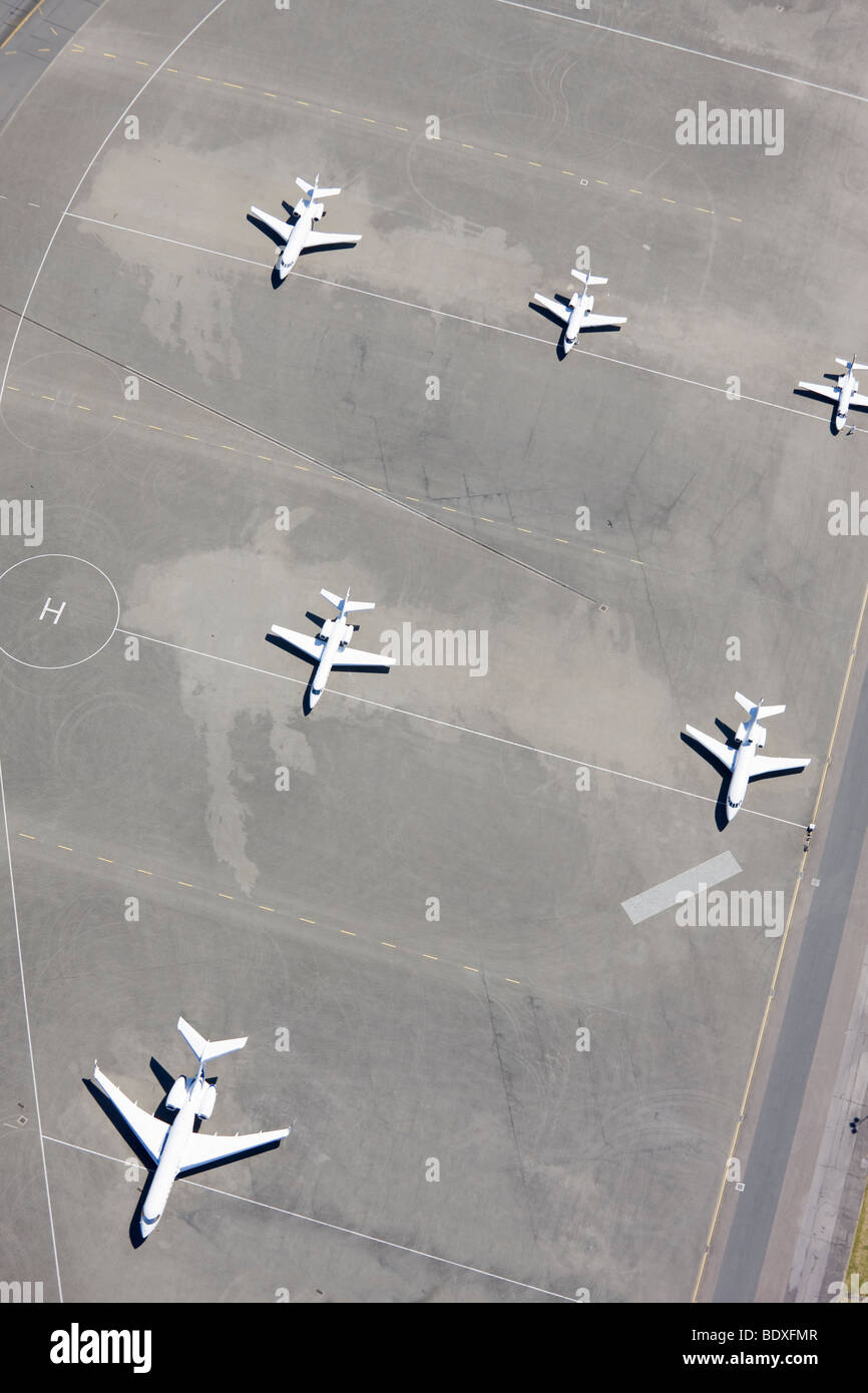 Avions planeur sur le terrain - vue aérienne Banque D'Images
