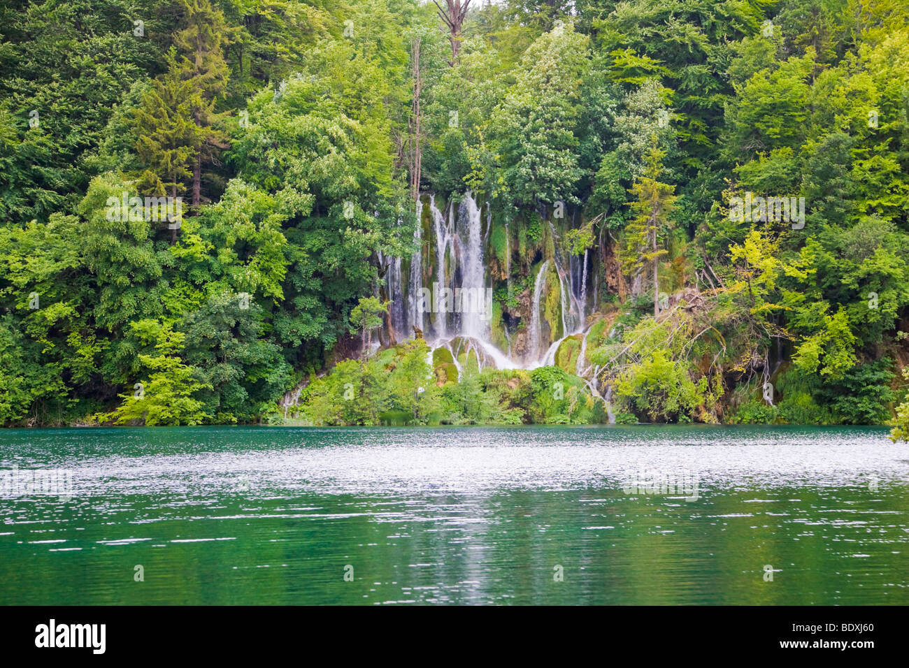 Cascade, Plitvicka Jezera, le parc national des Lacs de Plitvice, Croatie, Europe, Lika-Senj Banque D'Images