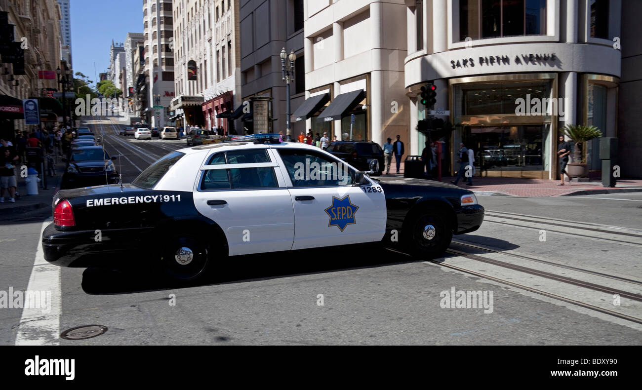 Véhicule voiture de police de San Francisco, Californie, USA Banque D'Images