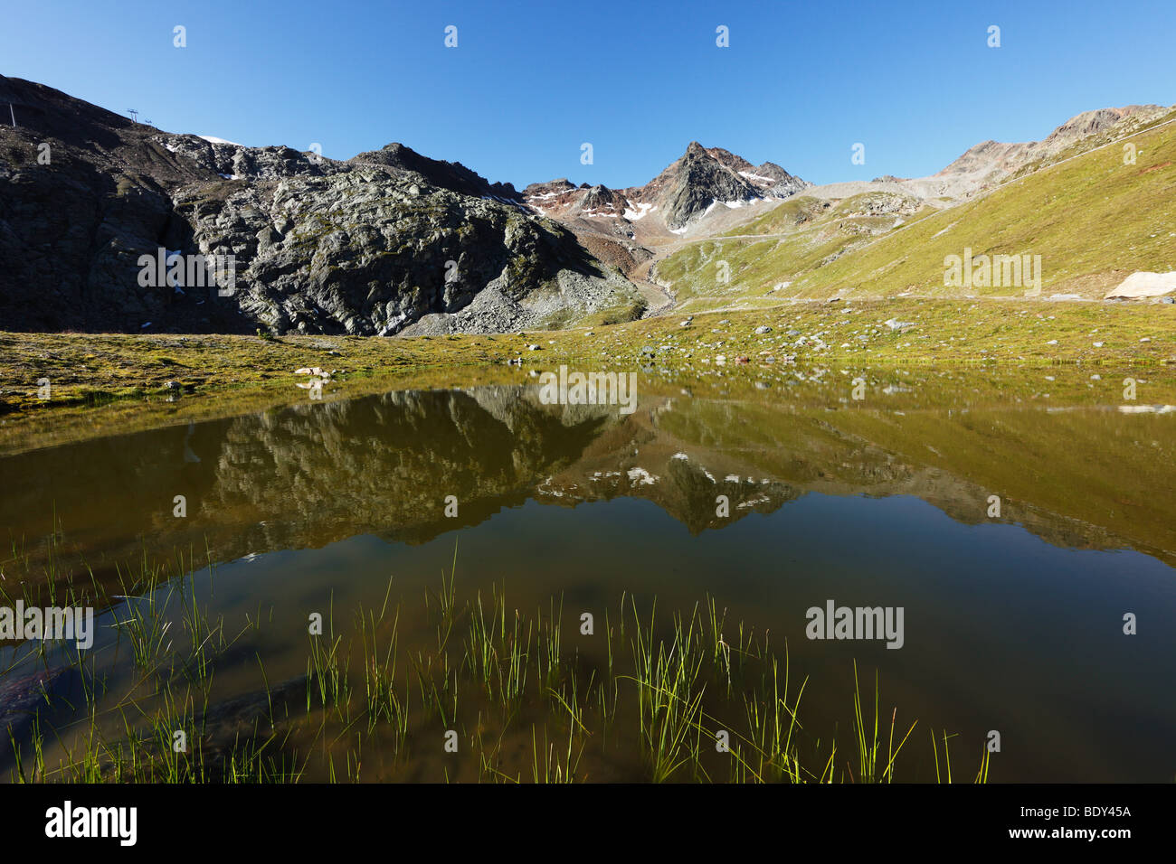 Weisssee Lake, Kaunertal, Alpes Ötztal, Tyrol, Autriche, Europe Banque D'Images