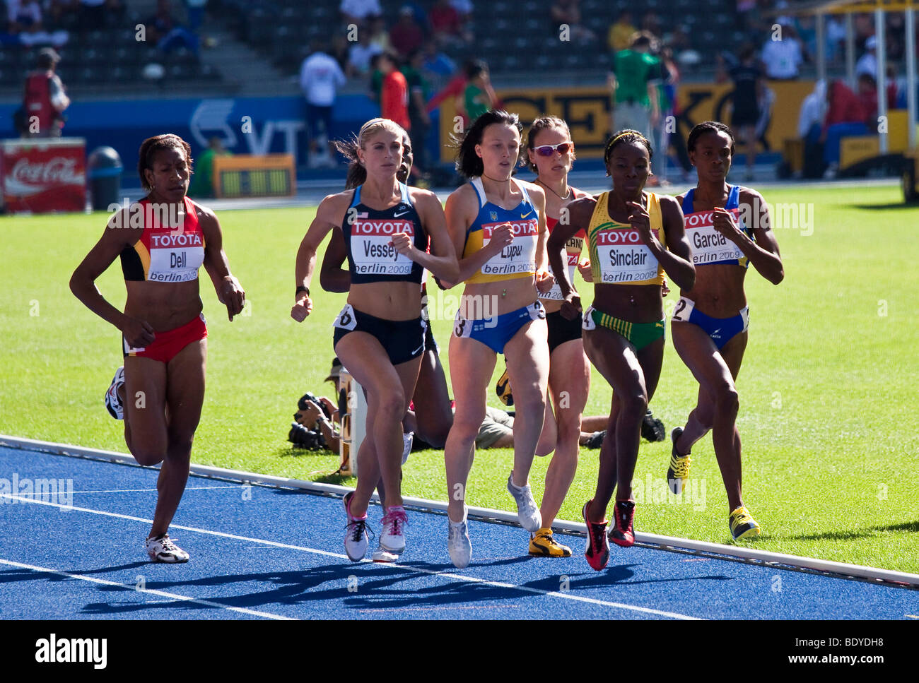 Dans la chaleur de la femme au 800 mètres aux Championnats du monde d'athlétisme 2009 à Berlin, Allemagne, Europe Banque D'Images