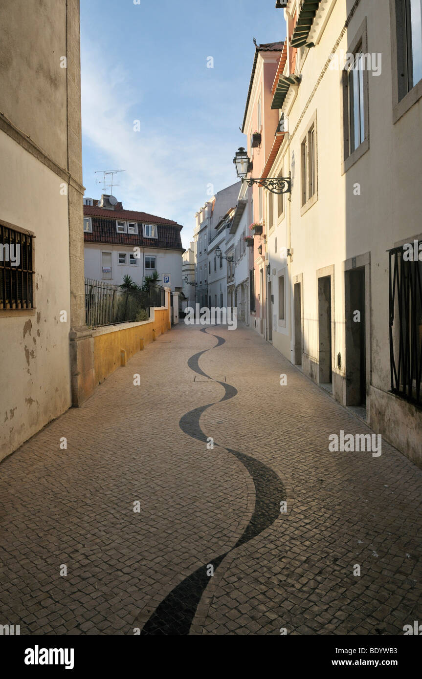 Alley à Cascais près de Lisbonne, Portugal, Europe Banque D'Images