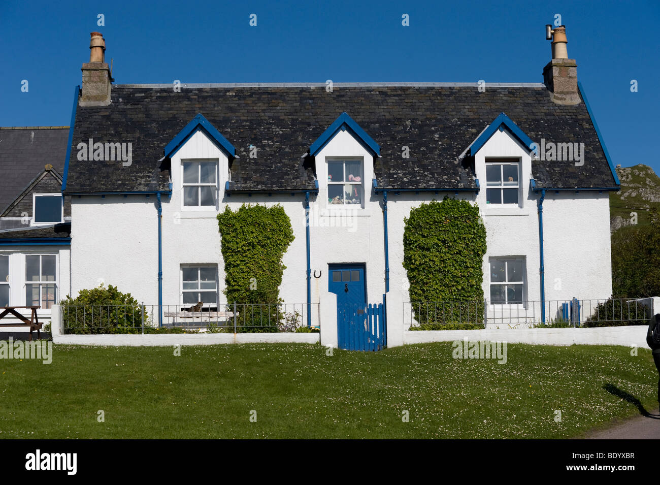 Maison sur Iona, Hébrides intérieures, Ecosse, Royaume-Uni, Europe Banque D'Images