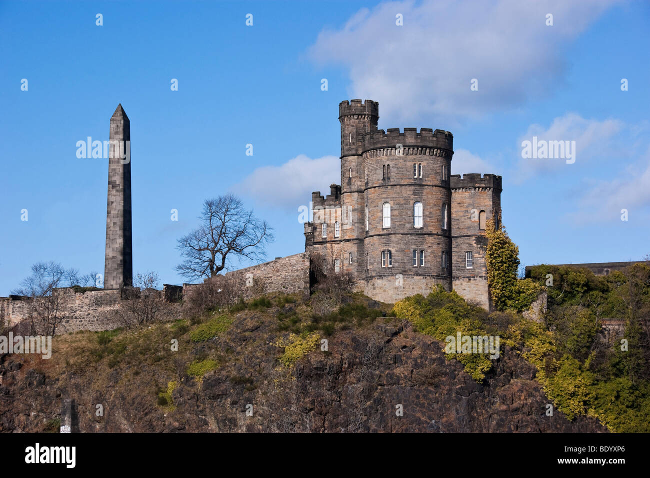 Ecosse Edimbourg Calton Hill - en hiver Banque D'Images