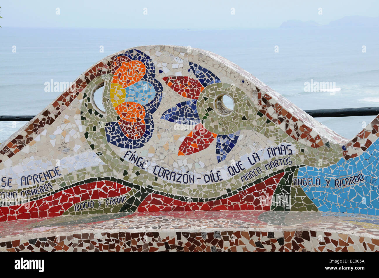 Mosaïque, parc des amoureux, vue sur la mer, centre historique, Lima, Pérou, Amérique du Sud, Amérique latine Banque D'Images