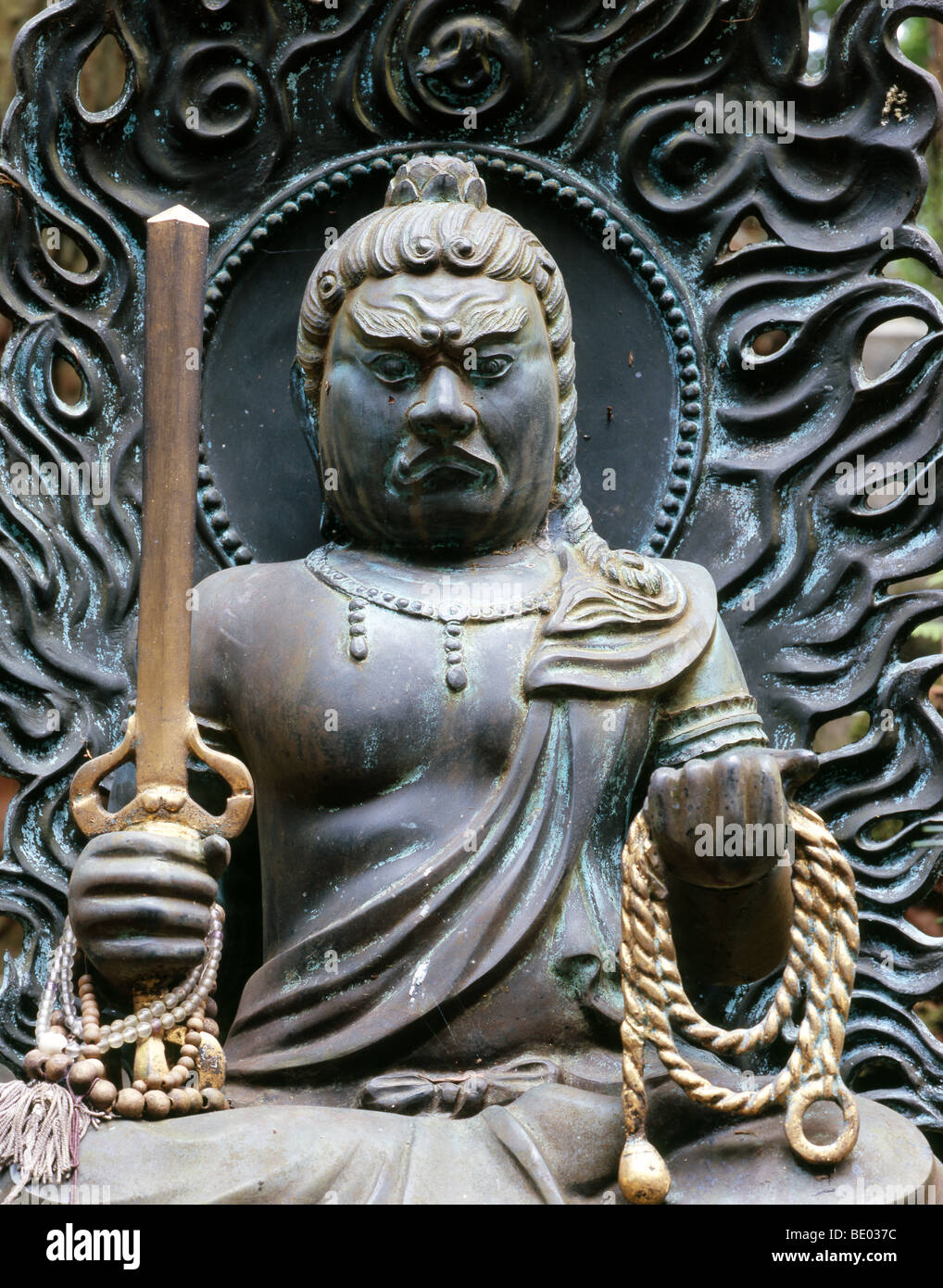 Buddhist statue cimetière Okunoin Gobyo, Koya, Japon Banque D'Images