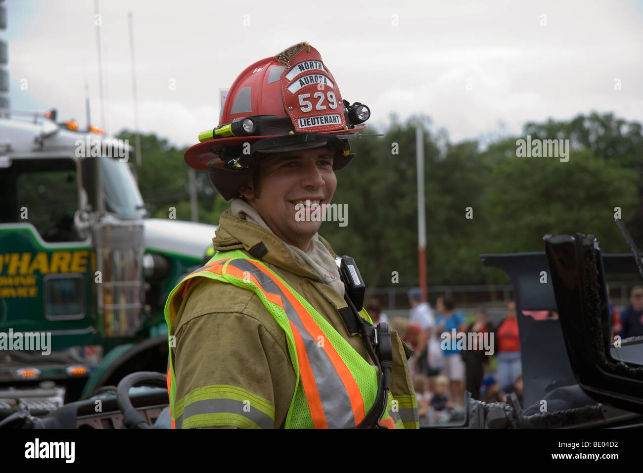 Pompier. Le véhicule d'urgence de Chicagoland 2009 Show. Banque D'Images