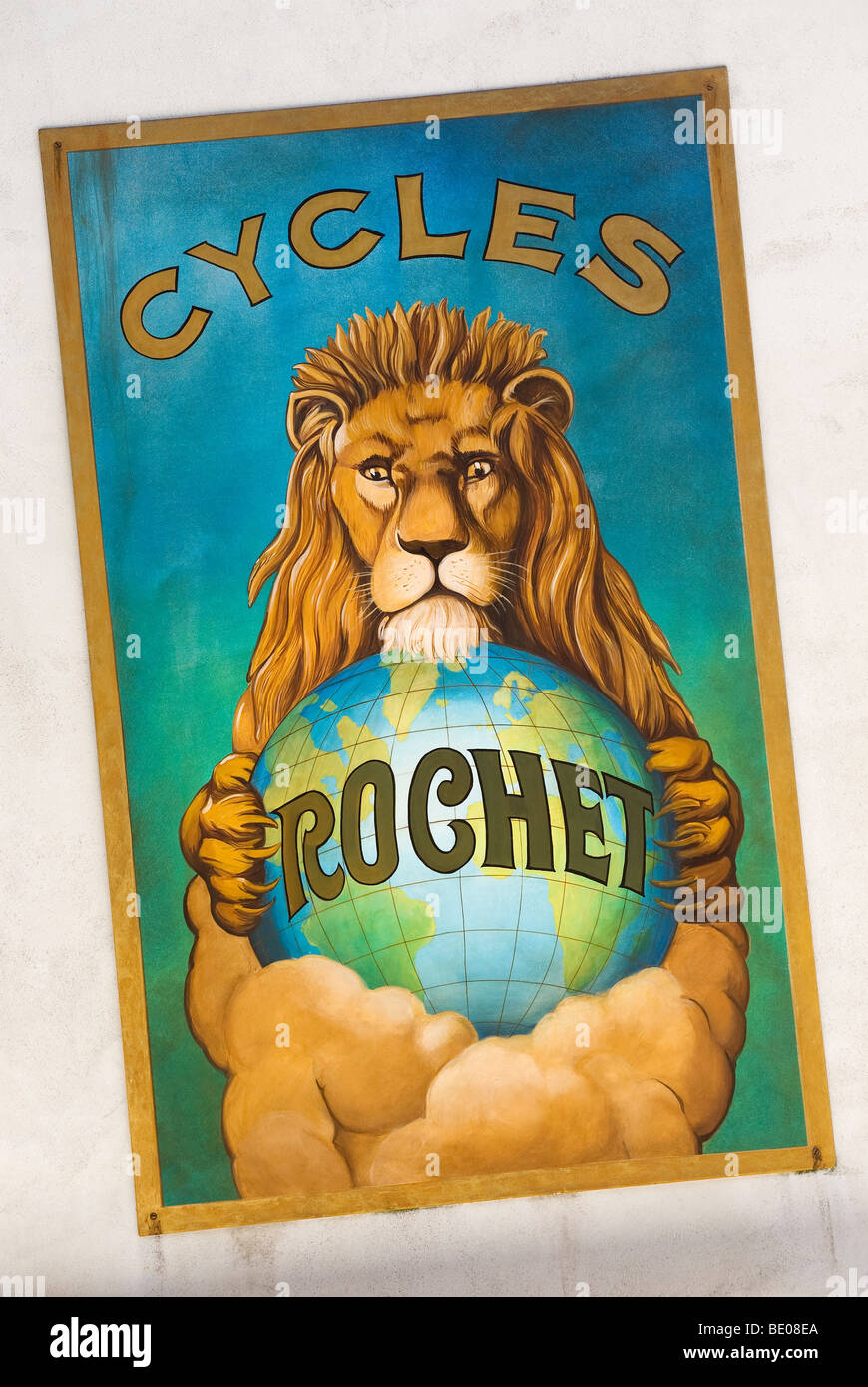 Ancienne affiche cycle rochet, Vendée, france Banque D'Images