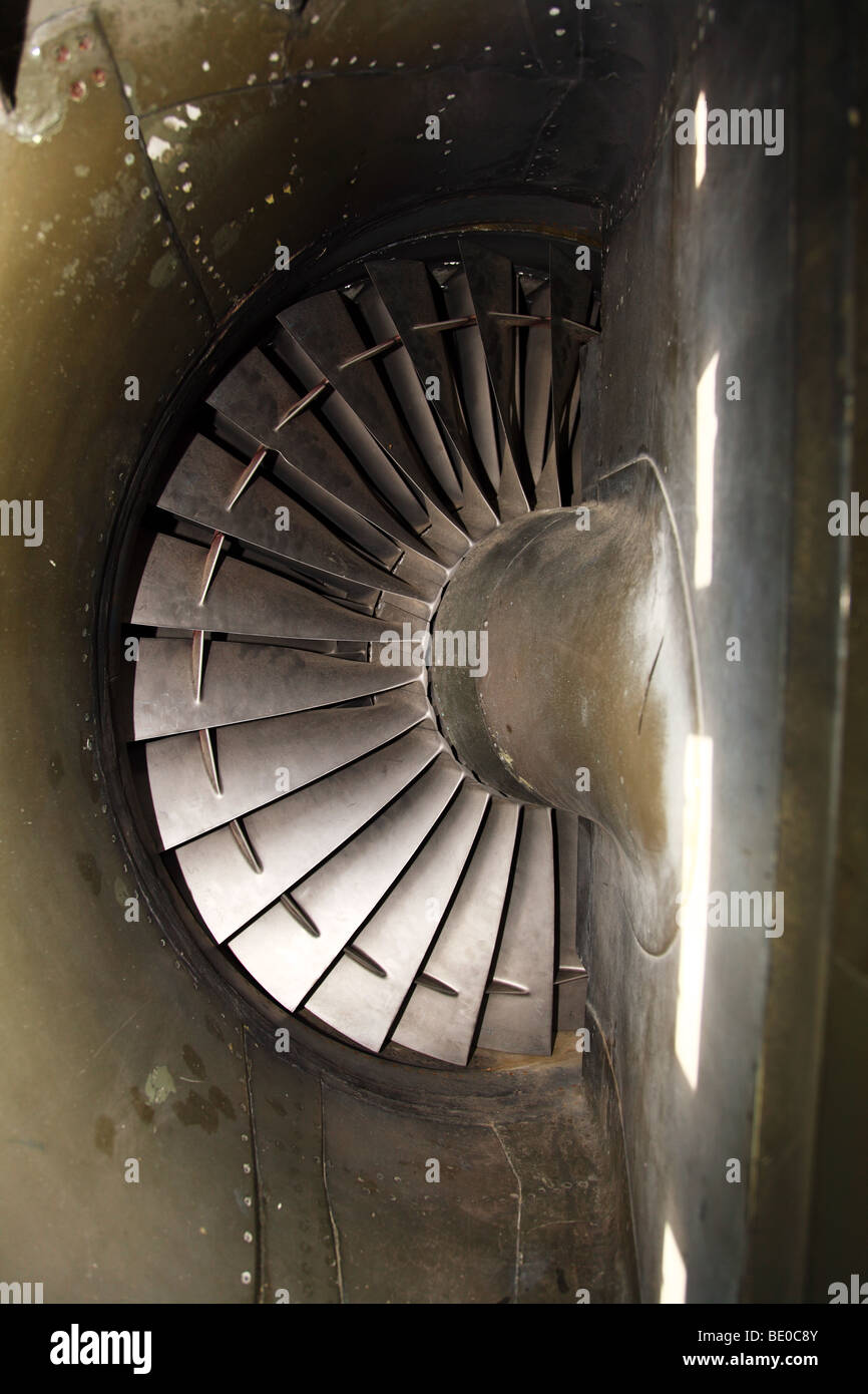 Vue d'un jet Harrier les pales de ventilateur à turbine Banque D'Images
