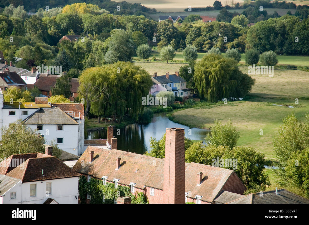 Une vue de commune de Sudbury, Suffolk, Angleterre. Banque D'Images