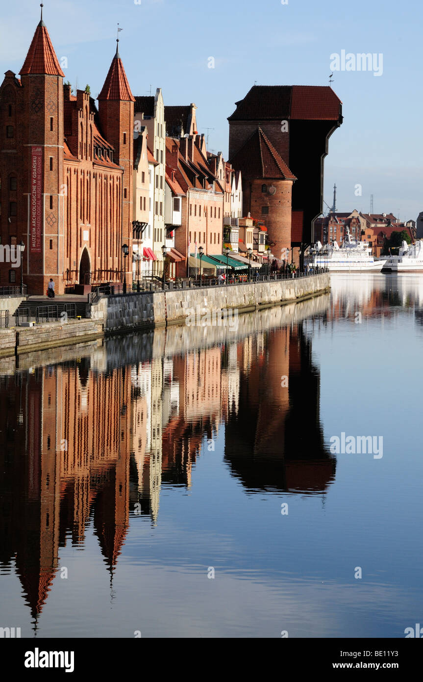 Gdansk, au bord de la rivière Motlava, Pologne Banque D'Images