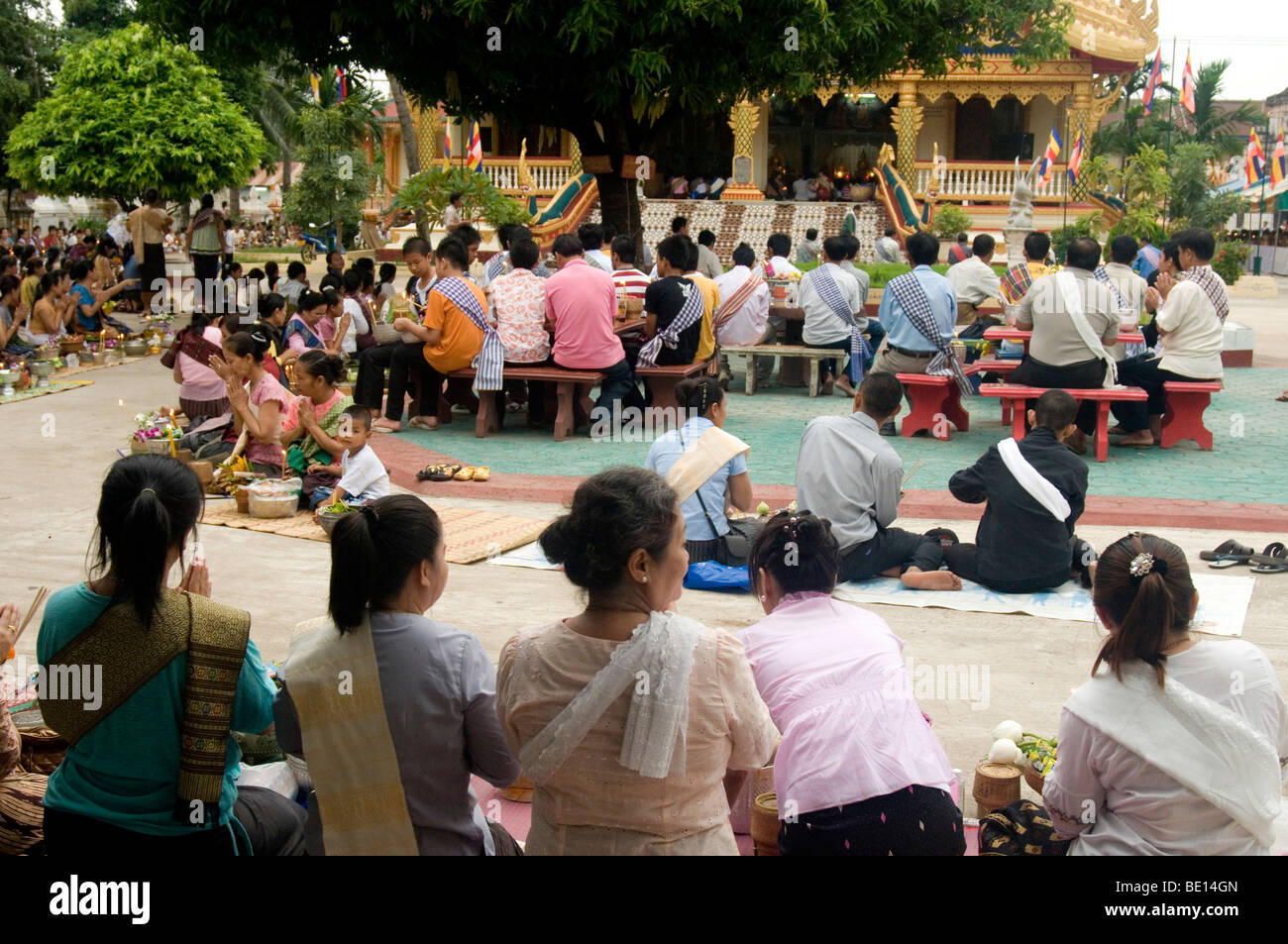 Boun Khao Salak, festival, le Laos Savannakhet Banque D'Images