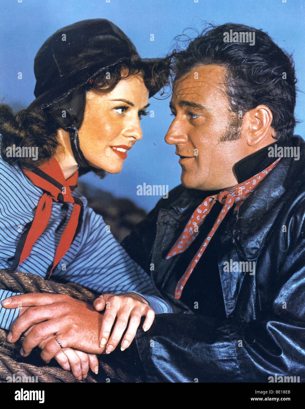 RIO GRANDE photo non promotionnels en costume pour 1950 film république avec John Wayne et Maureen O'Hara Banque D'Images