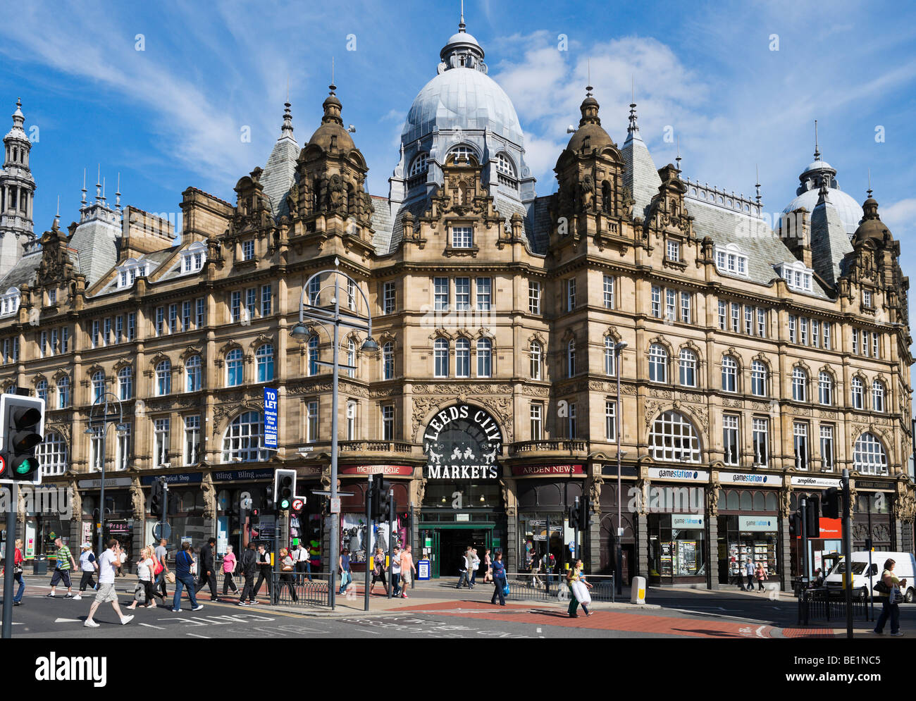 L'extérieur de l'Edwardian Kirkgate Market (Marchés) Leeds, Leeds, West Yorkshire, Angleterre Banque D'Images