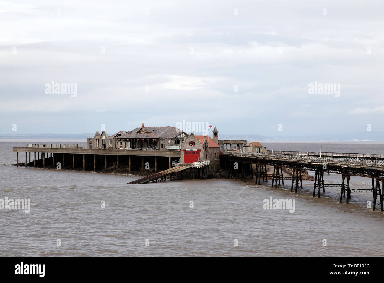 Birnbeck Pier et classé grade 2 conçu par eugenius birch en 1867 tête d'ancrage Weston-super-mare somerset uk Banque D'Images