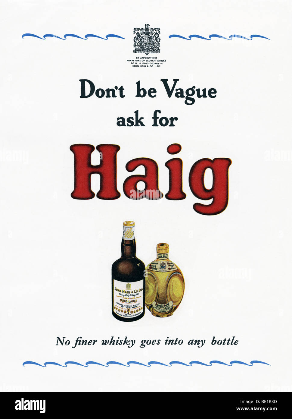 1951 Publicité pour Haig whisky blended Scotch Banque D'Images