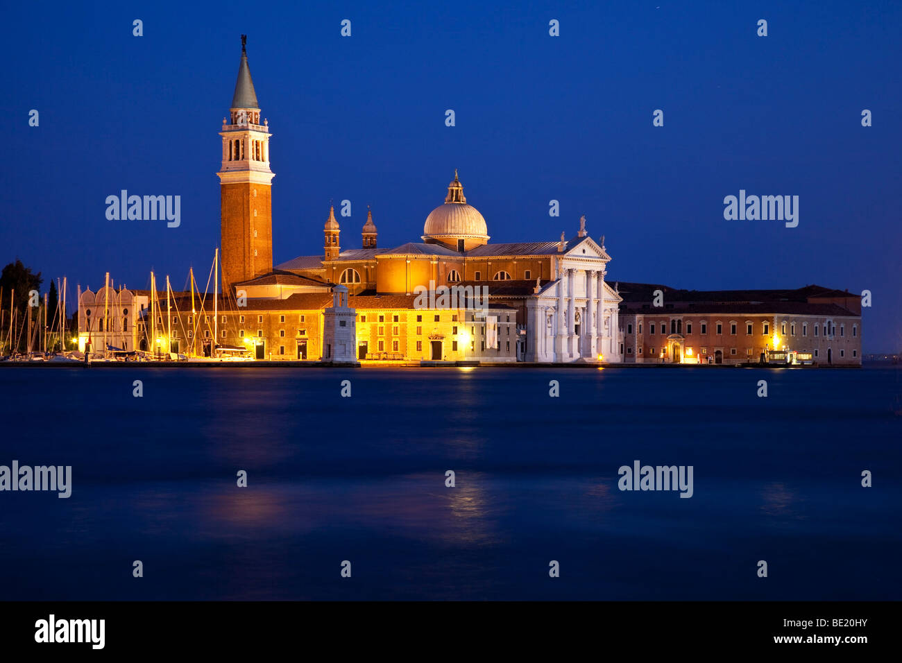 Soirée à San Giorgio Maggiore à Venise Italie Banque D'Images