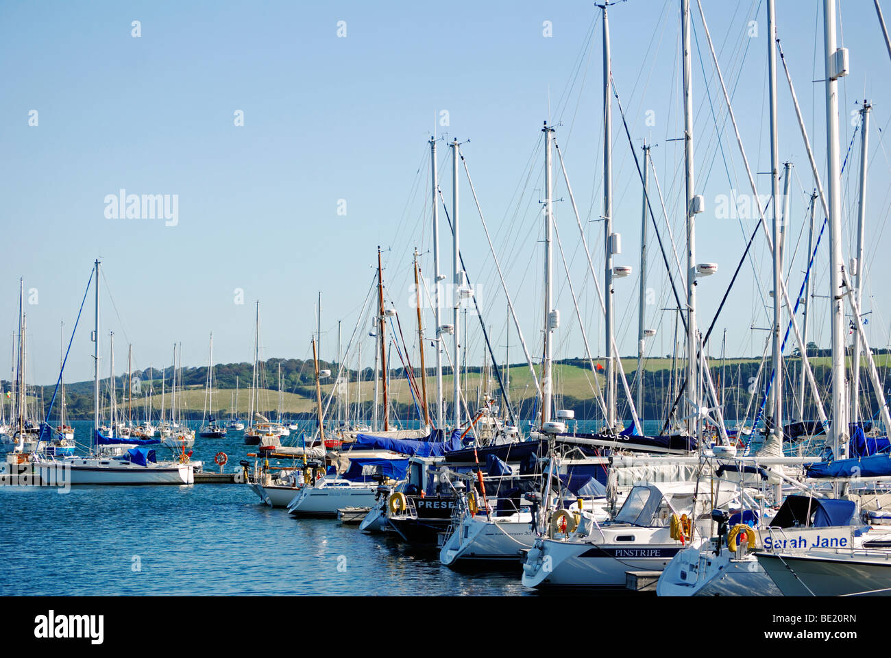 Mylor yacht harbor près de Falmouth en Cornouailles, Royaume-Uni Banque D'Images