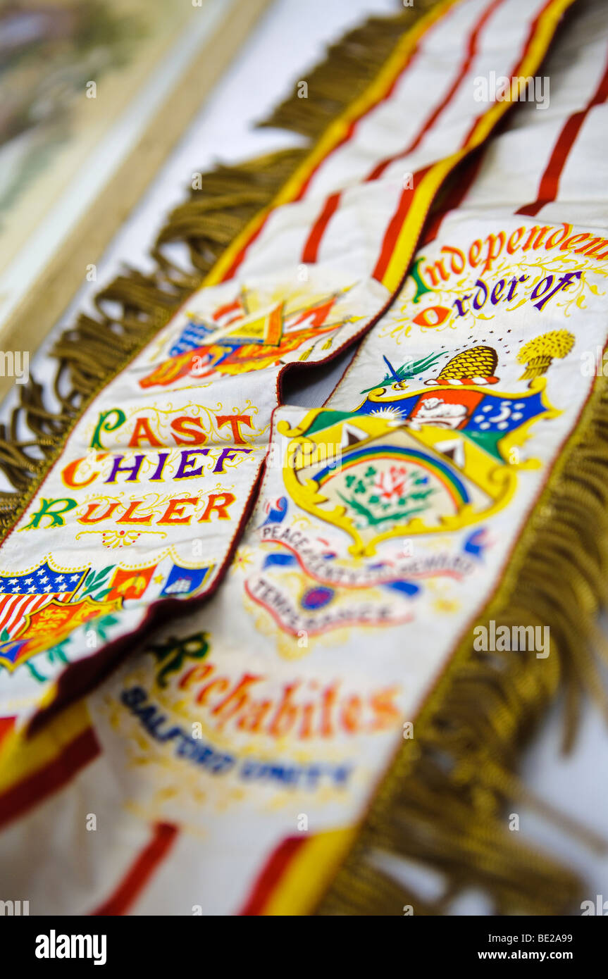 L'Écharpe d'Le Passé Chef d'une loge de l'Ordre Indépendant des Récabites,  ordre maçonnique Photo Stock - Alamy