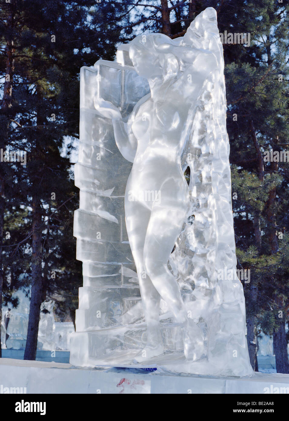 La sculpture sur glace de Vénus de Milo Banque D'Images