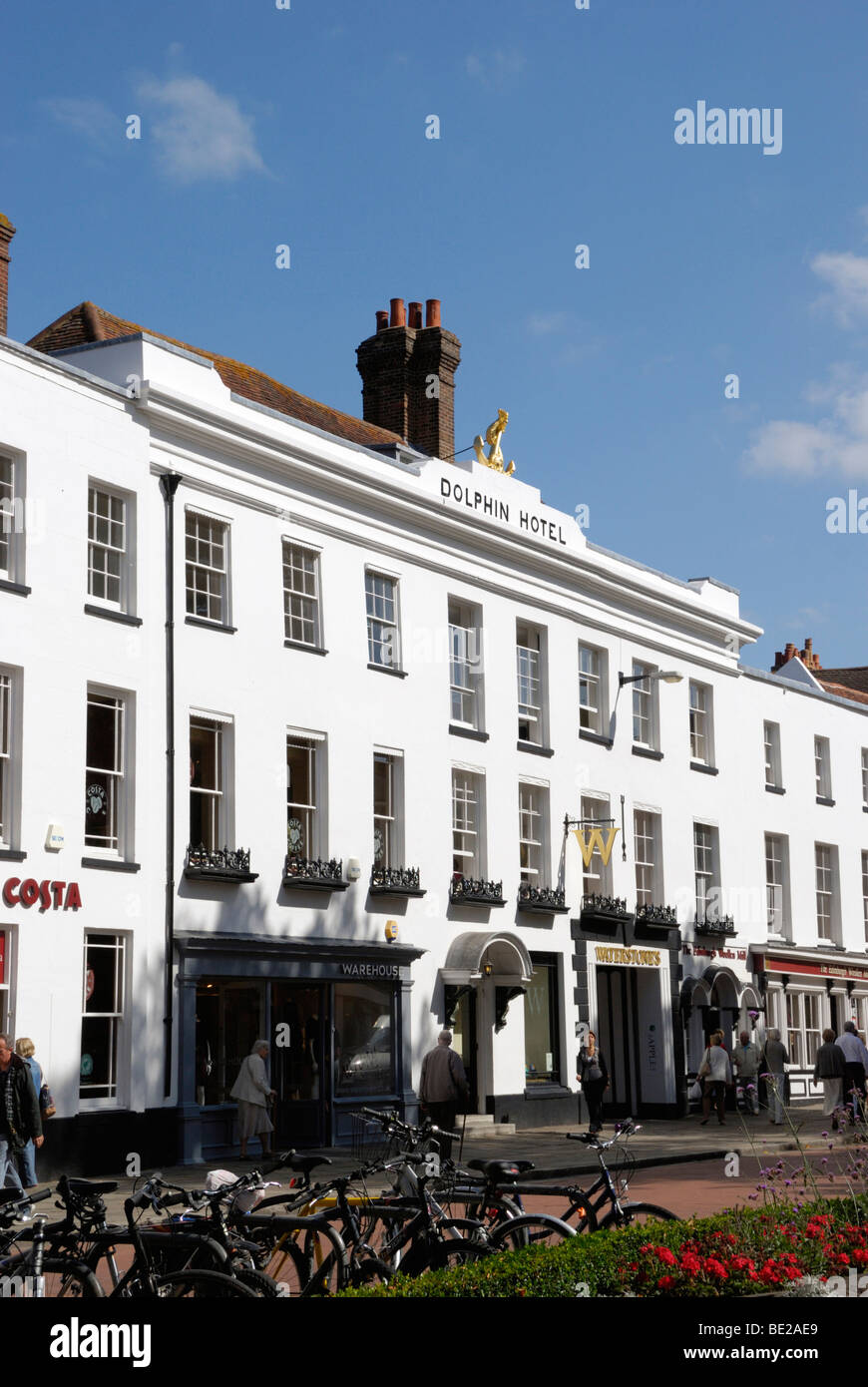 L'ancien Dolphin Hotel, Chichester, Sussex, Angleterre. Banque D'Images