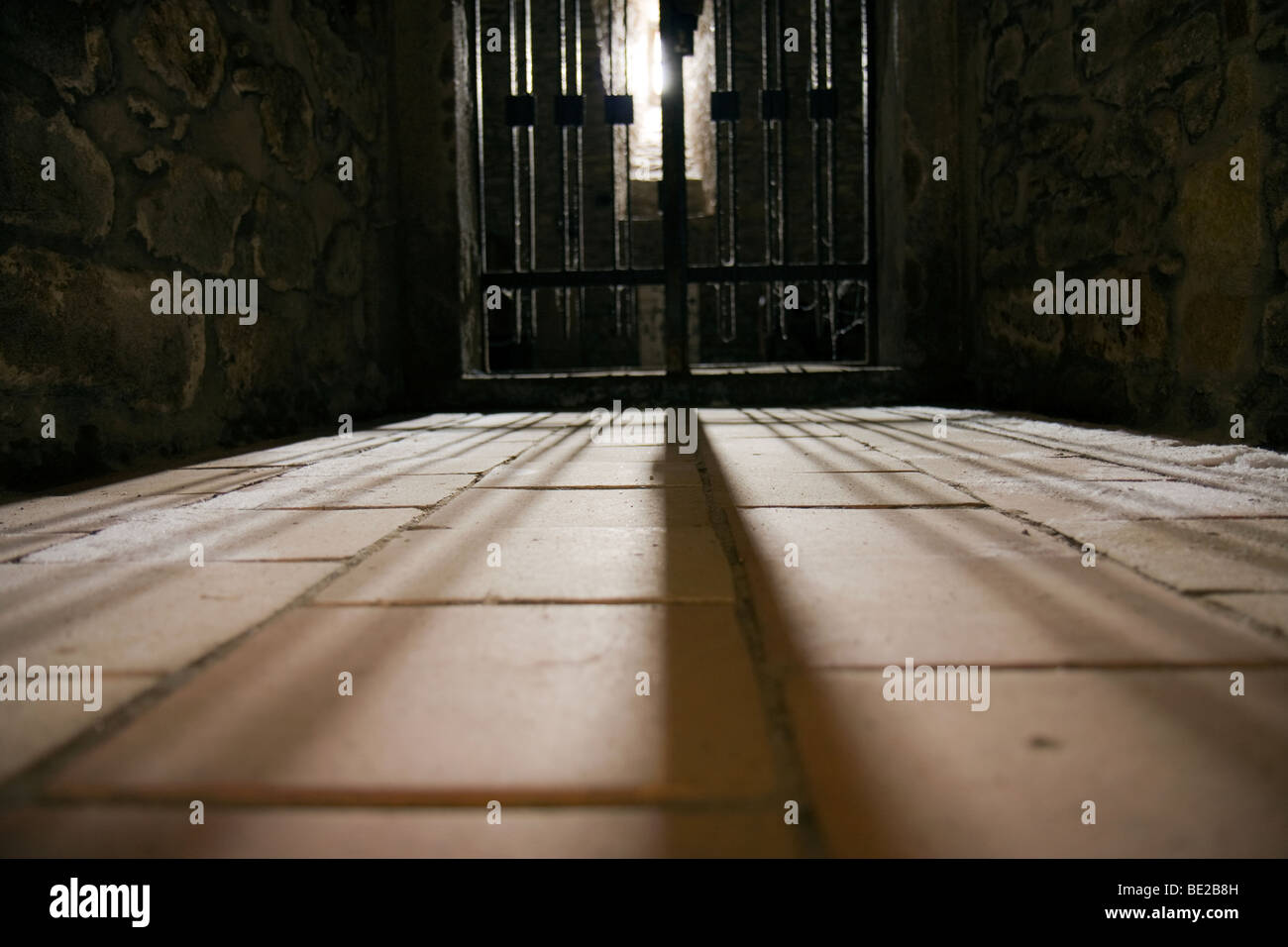 L'entrée de cellule de prison Banque D'Images