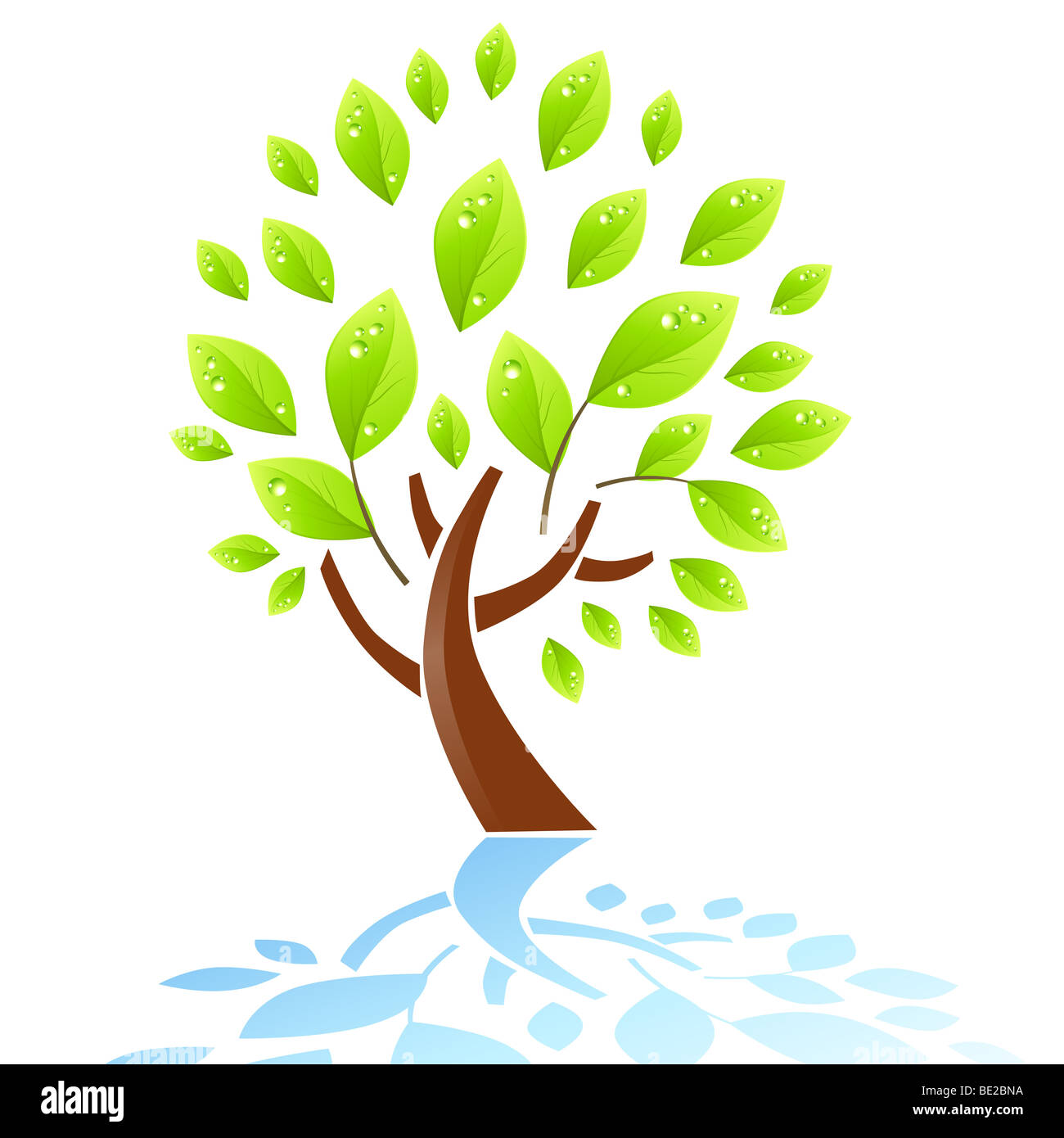 Une nouvelle illustration de l'arbre vert. Banque D'Images