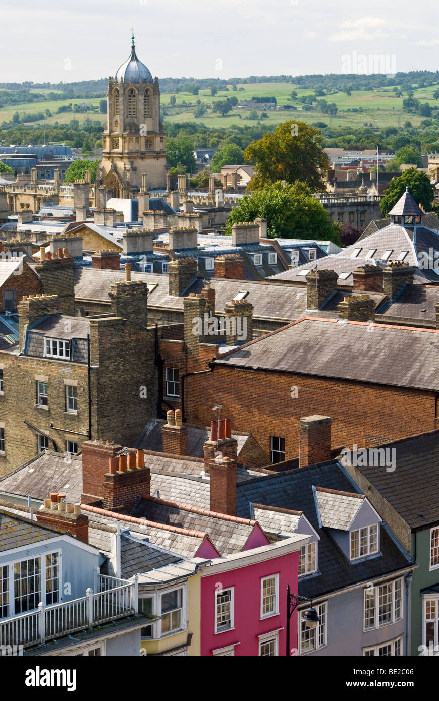 Oxford City skyline et Christ Church College's Tom Tower Banque D'Images