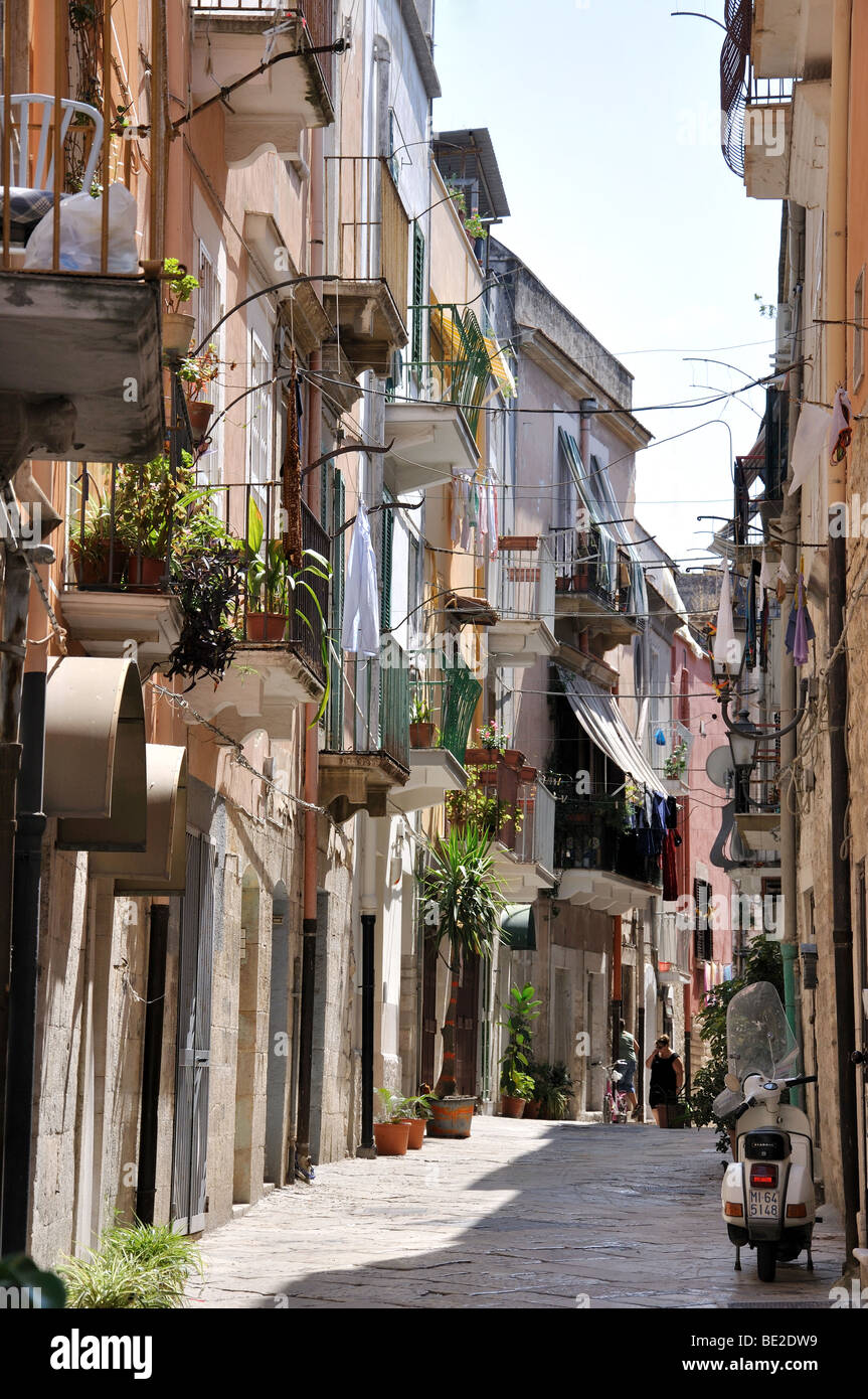 Rue étroite, Barletta, province de Barletta-Andria-Trani, Région des Pouilles, Italie Banque D'Images