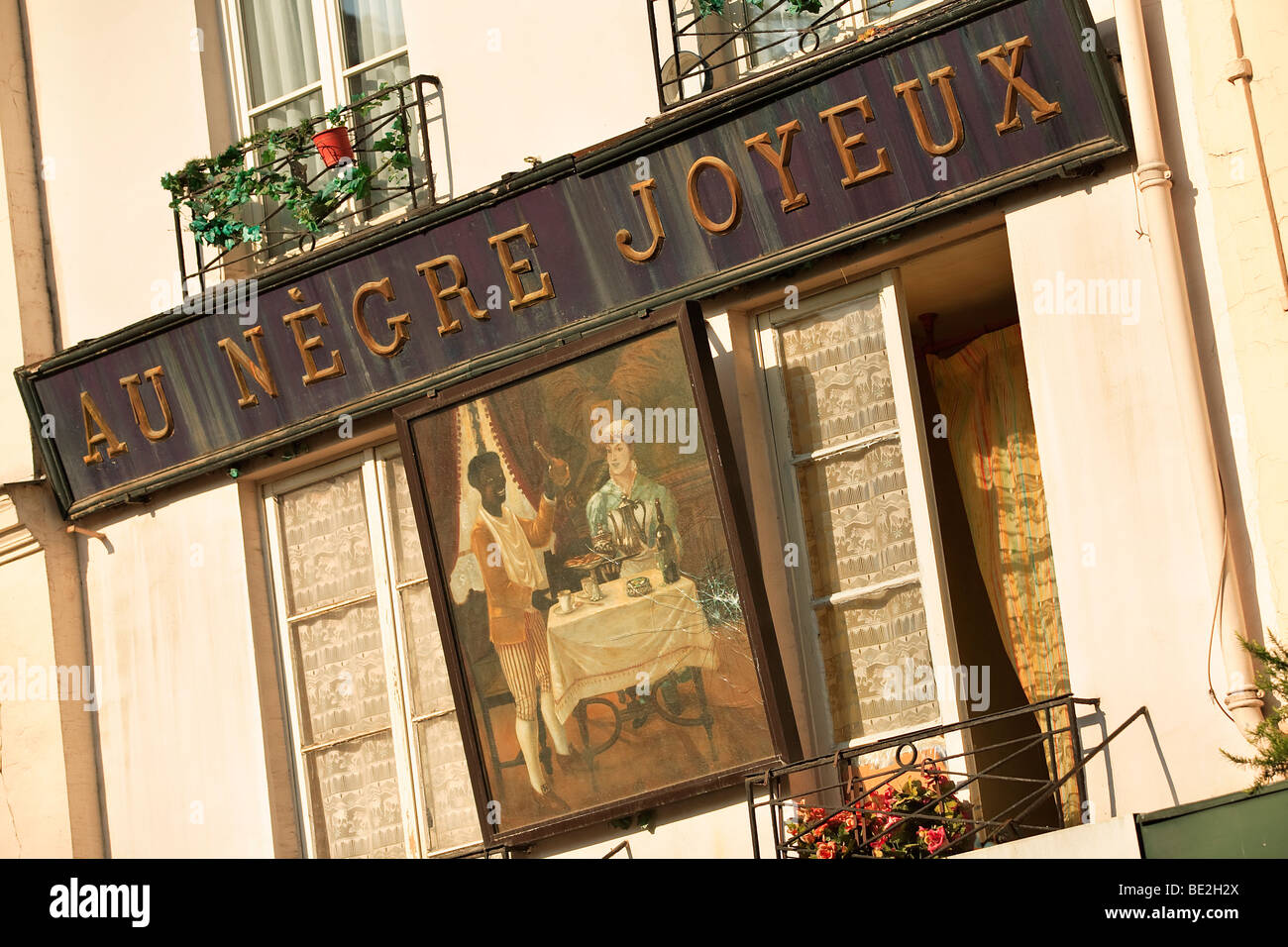 AU NEGRE JOYEUX, MOUFFETARD, PARIS Banque D'Images