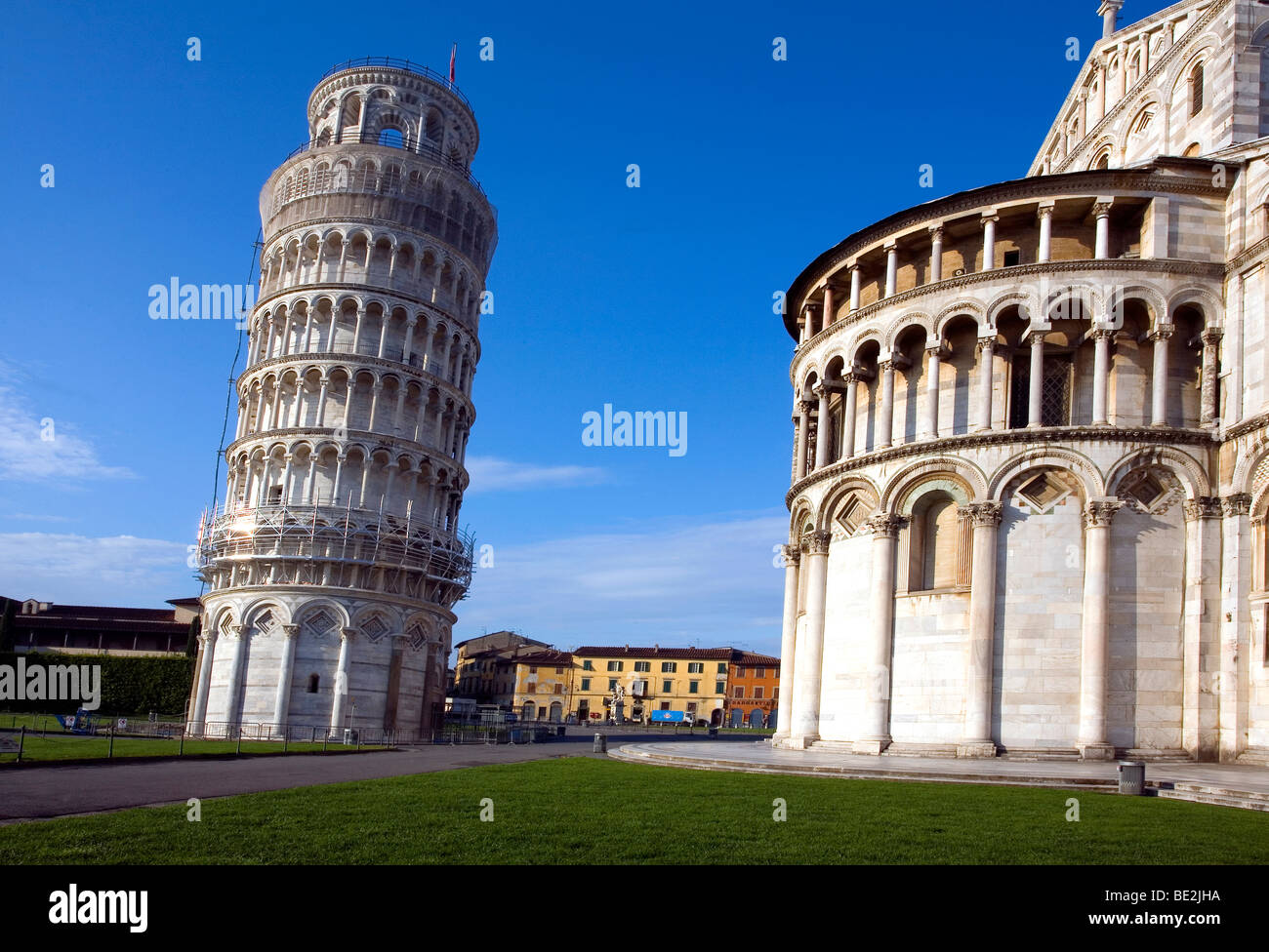 La tour penchée et du Duomo de Pise, Toscane, Italie Banque D'Images