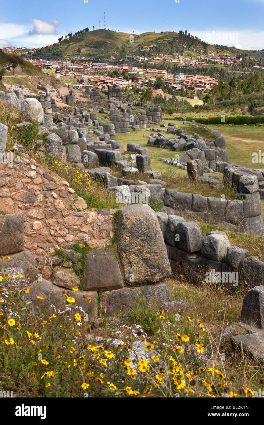 Sacsaywaman ruines Incas près de Cuzco au Pérou Banque D'Images