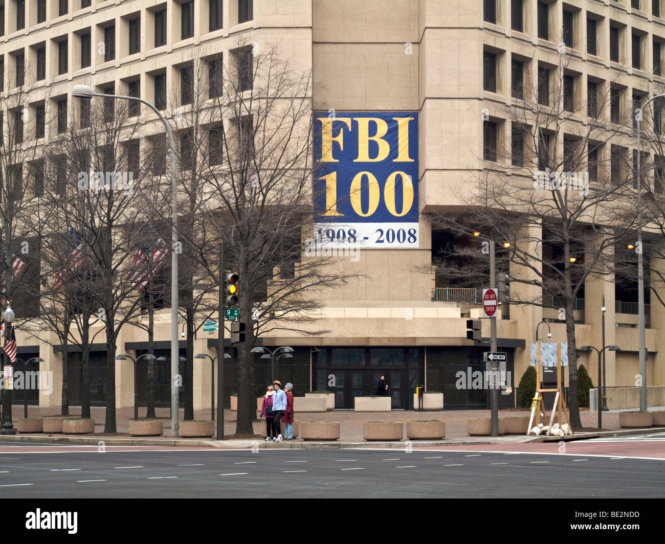 Siège du FBI. Washington DC. Inauguration Eve, janvier 2009. Banque D'Images