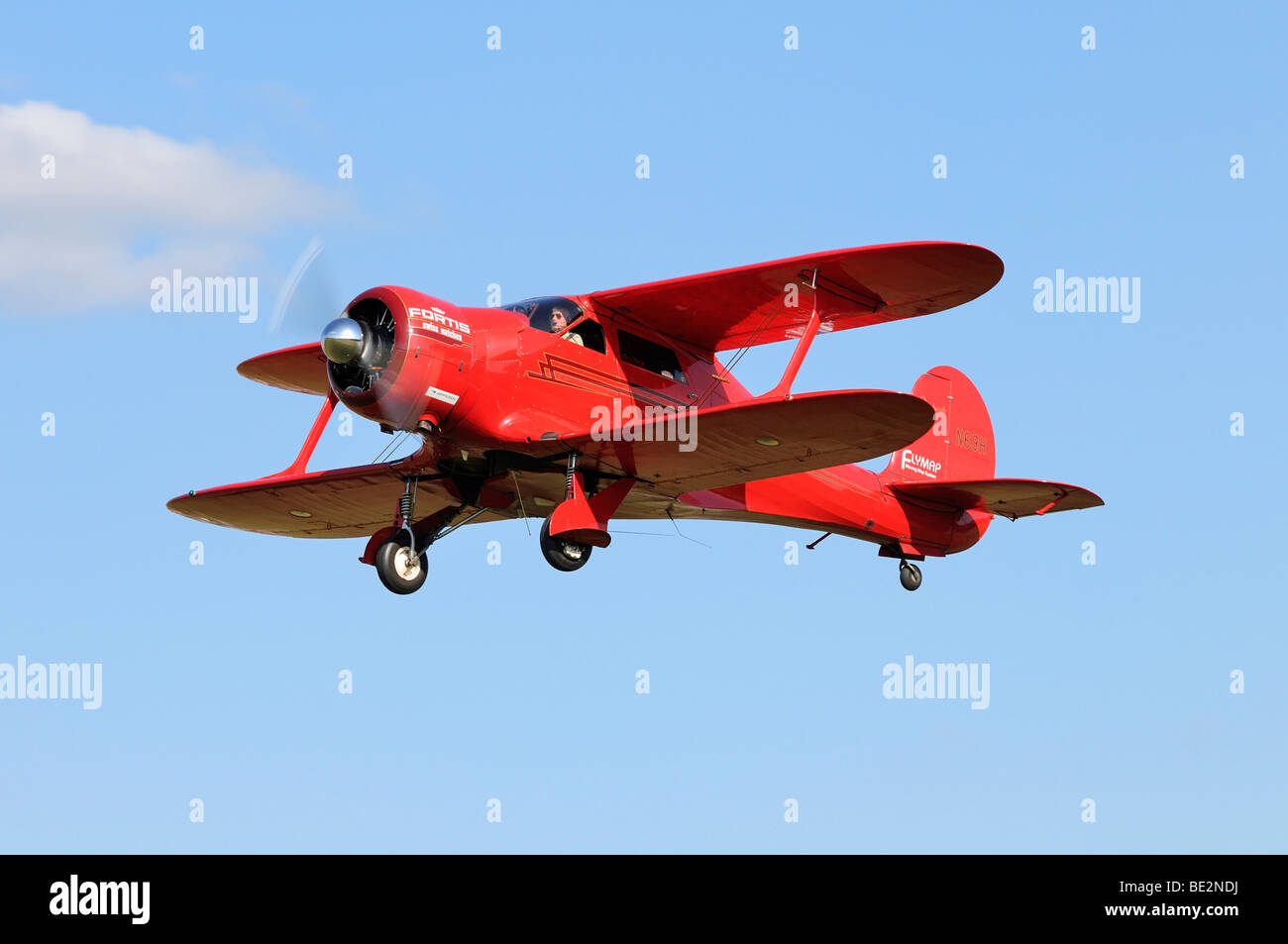 Modèle américain Beechcraft 17 Staggerwing biplan, la plus grande réunion de vintage des avions à Hahnweide, Kirchheim-Teck, Bade Banque D'Images