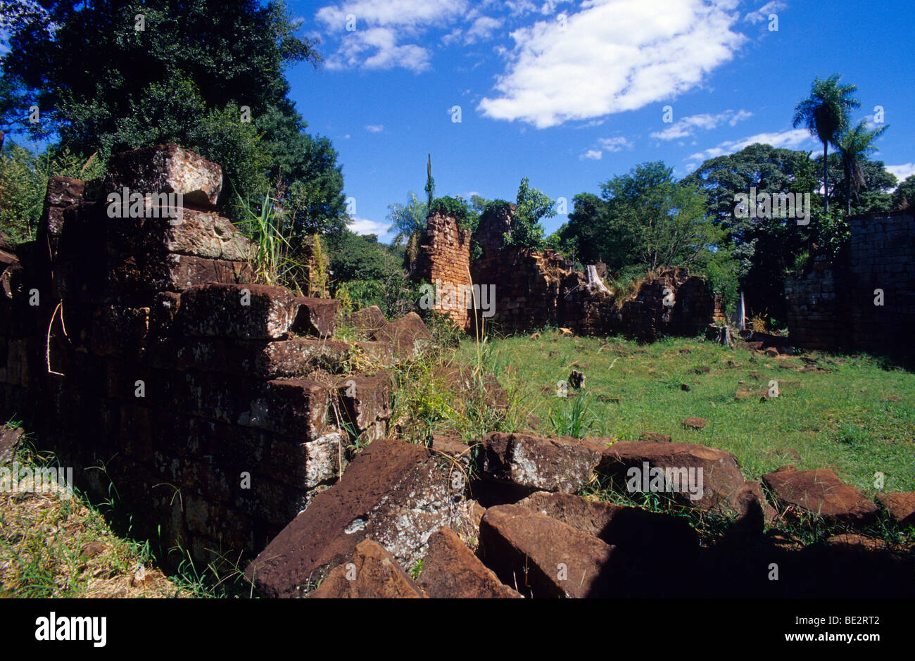 Ruines de la mission jésuite de Santa Ana. Province de Misiones. L'Argentine. Banque D'Images